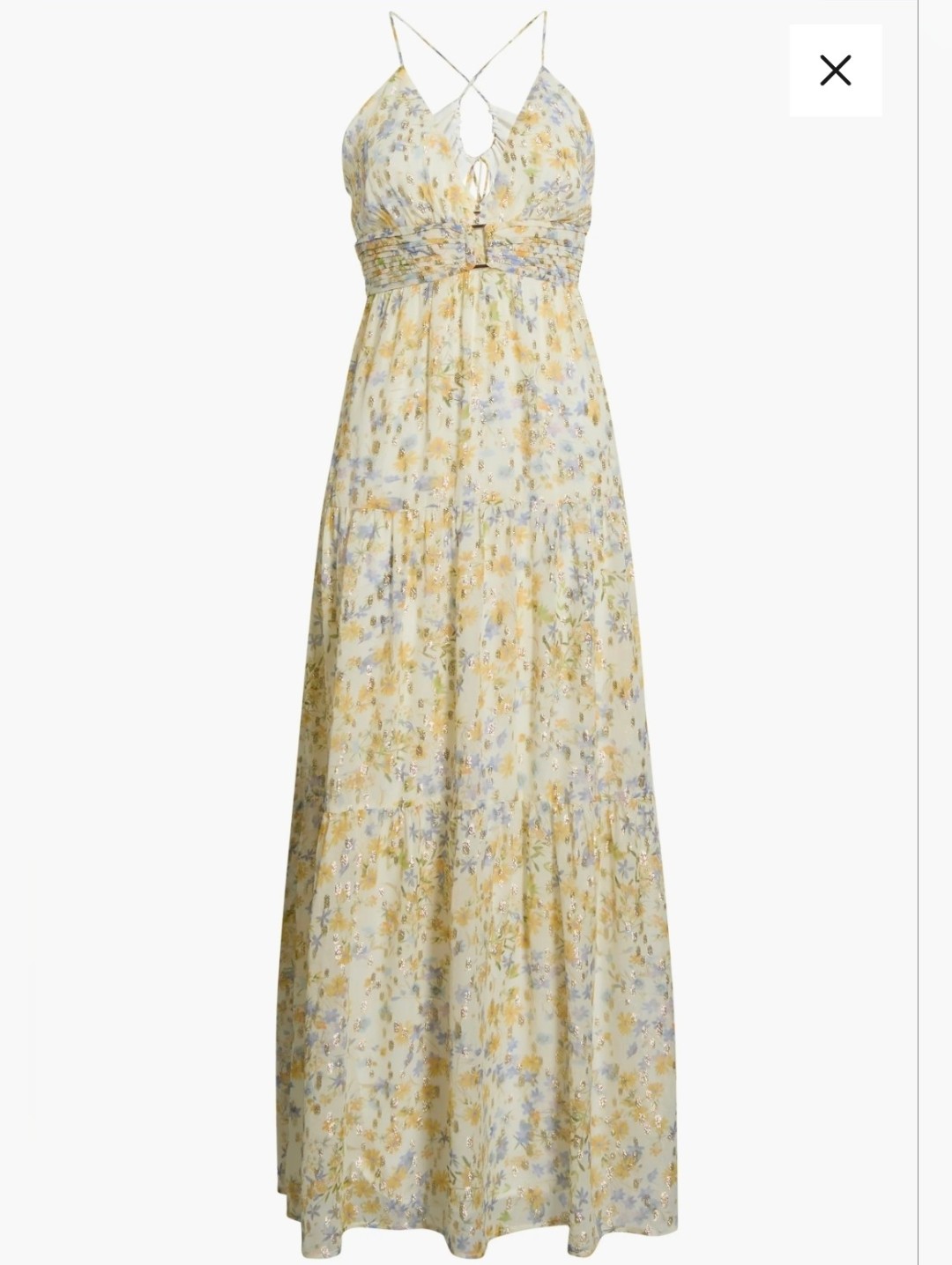 Parker Yellow Liora Floral Gold Maxi Dress Print Size Xs